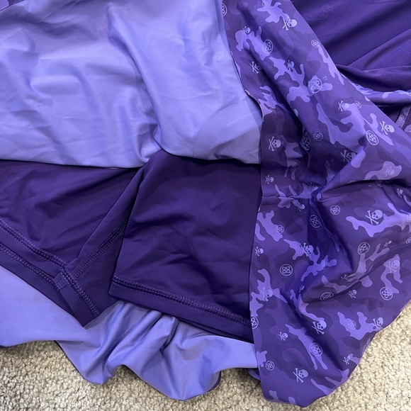 G Fore Womens Sz L Icon Camo Silky Tech Nylon A-Line Skort Midsummer Purple - Picture 5 of 6